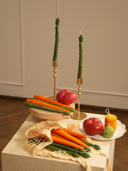 Sojawachs Pflanzenkerzen, Vegan, Handgefertigt, Gemüse-Dekoration, Naturnahes Design, 6-teilig