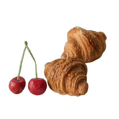 Handgefertigte Bäckerei Kerze – Brotlaib, Croissant und Früchte – parfümiert oder unparfümiert
