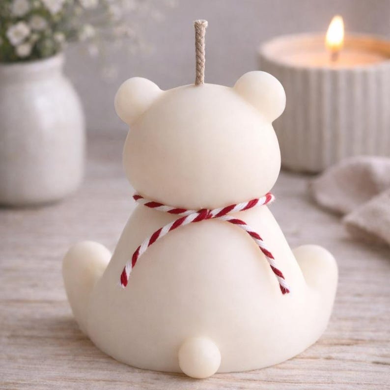 Teddybär Kerze aus Rapswachs, Bären Kerze, Frühlingskerze, Geschenk, Home Decor