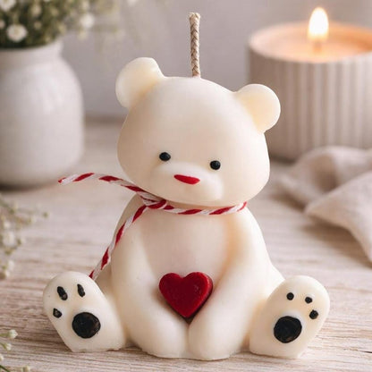 Teddybär Kerze aus Rapswachs, Bären Kerze, Frühlingskerze, Geschenk, Home Decor