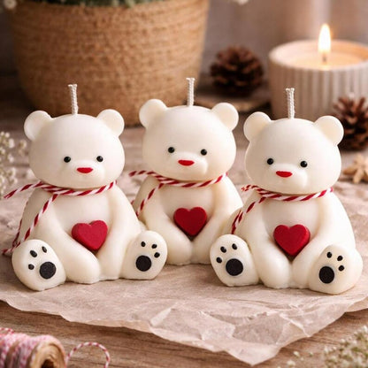 Teddybär Kerze aus Rapswachs, Bären Kerze, Frühlingskerze, Geschenk, Home Decor