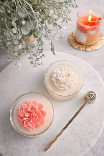 Herzförmige Bubble Kerze aus Rapswachs | Herz Design | Weiß Beige Rosa