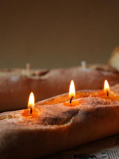 Baguette Candle Realistic Bread Loaf Unscented 400g Decorative