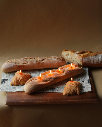 Baguette Candle Realistic Bread Loaf Unscented 400g Decorative