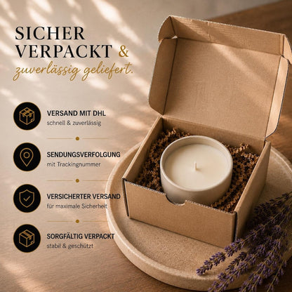 Rosenquarz Edelsteinkerze mit Rosenblüten, Soja-Rapswachs, 110 ml, Rosenduftkerze, Handgegossen