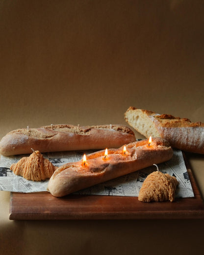 Baguette Candle Realistic Bread Loaf Unscented 400g Decorative