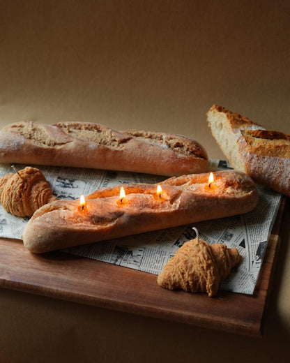 Baguette Candle Realistic Bread Loaf Unscented 400g Decorative