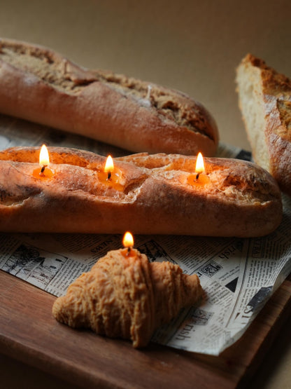 Baguette Candle Realistic Bread Loaf Unscented 400g Decorative
