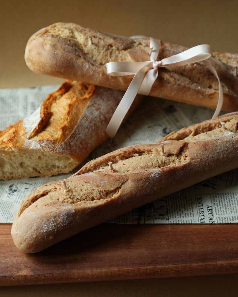 Baguette Candle Realistic Bread Loaf Unscented 400g Decorative