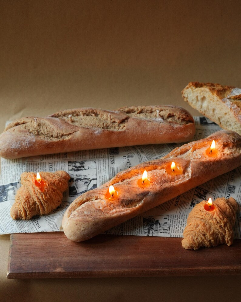 Baguette Candle Realistic Bread Loaf Unscented 400g Decorative