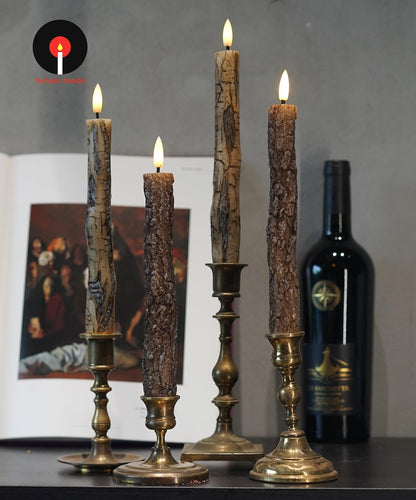 Dark Academia flammenlose Kerze 2er-Set, gotische LED-Kerzen, stimmungsvolle Wohnkultur, flackernde Umgebungskerzenlichter