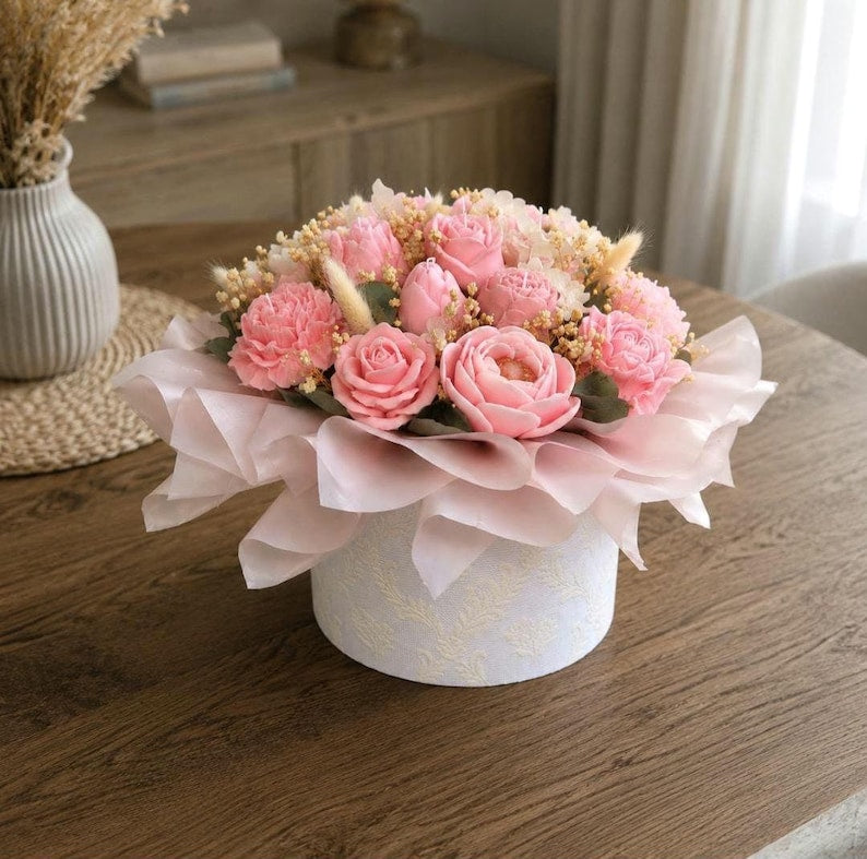 Blumen Duftkerze Geschenk für Frauen Geburtstag Romantisch