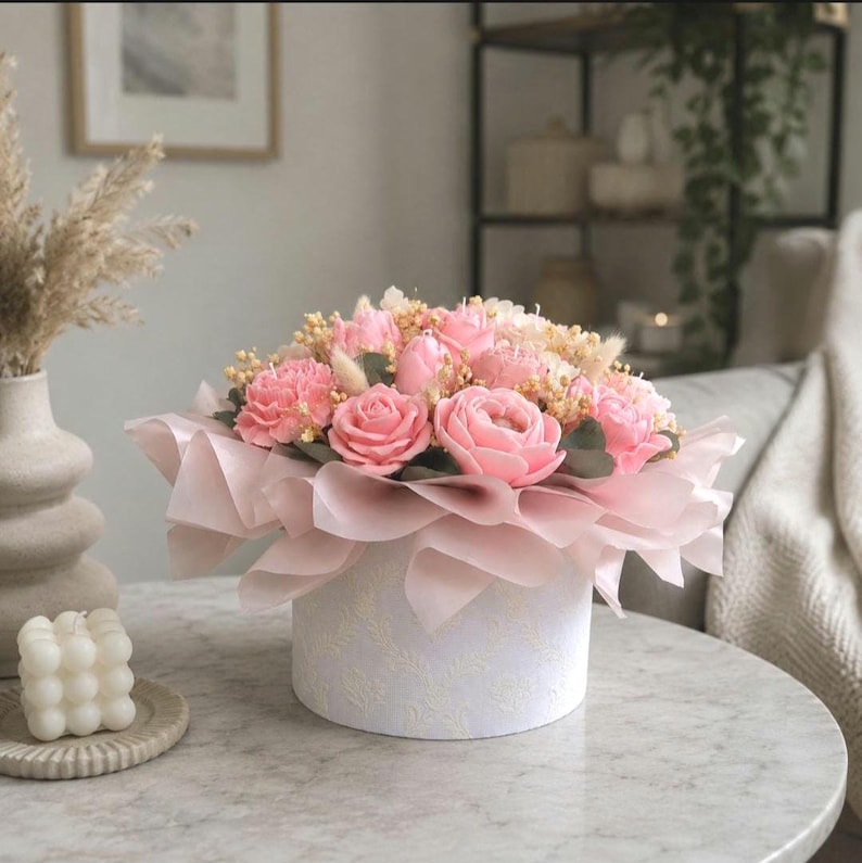 Blumen Duftkerze Geschenk für Frauen Geburtstag Romantisch