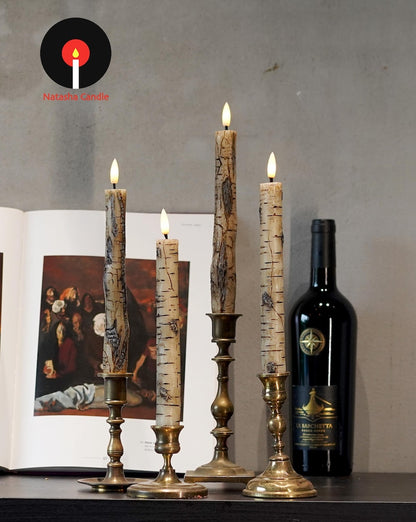 Dark Academia flammenlose Kerze 2er-Set, gotische LED-Kerzen, stimmungsvolle Wohnkultur, flackernde Umgebungskerzenlichter
