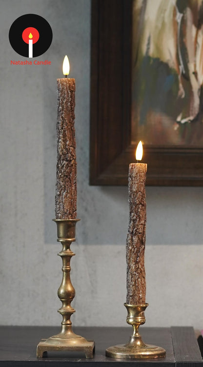 Dark Academia flammenlose Kerze 2er-Set, gotische LED-Kerzen, stimmungsvolle Wohnkultur, flackernde Umgebungskerzenlichter