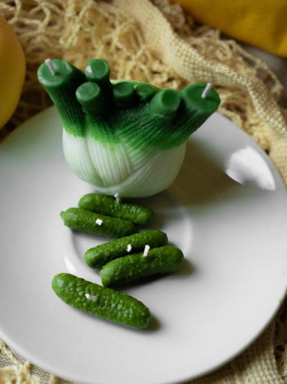 Sojawachs Gemüsekerzen-Set, Tomate-Fenchel-Gurke, Kunstdekor Küchengeschenk