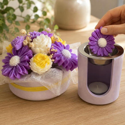 Duftender Sojawachsblumenstrauß in Dekotopf, handgefertigt, wiederverwendbar