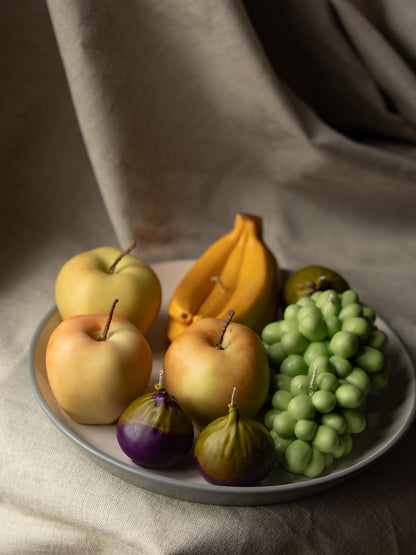 Obst- und Gemüsekerzen Set, 11 handgefertigte Lebensmittelkerzen, Küchenregal-Deko, Kerzenset für Tischdekoration