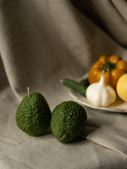 Avocado-Kerze aus Sojawachs, handbemalt, 120 g, Küchendekoration