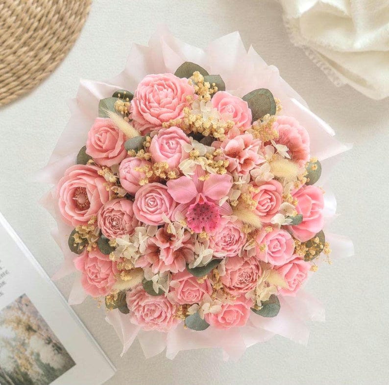Blumen Duftkerze Geschenk für Frauen Geburtstag Romantisch