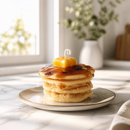Sojawachs & Gelwachs Pancake Duftkerze | Frühstücks-Dekor