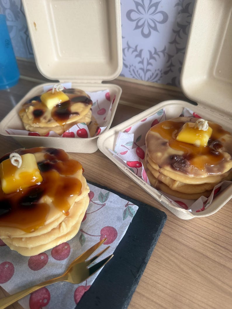 Sojawachs & Gelwachs Pancake Duftkerze | Frühstücks-Dekor