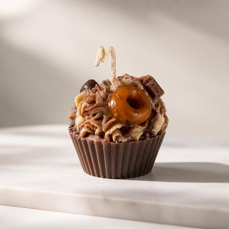 Duftkerze Muffin Kerze Cupcake Stil – Salted Karamell – Deko Kerze aus hochwertigem Wachs
