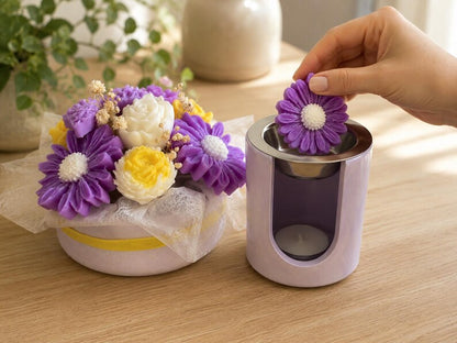 Duftender Sojawachsblumenstrauß in Dekotopf, handgefertigt, wiederverwendbar