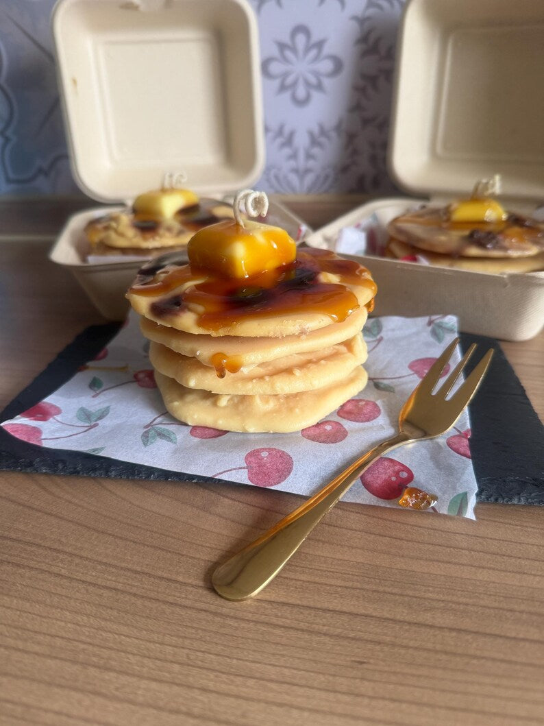 Sojawachs & Gelwachs Pancake Duftkerze | Frühstücks-Dekor