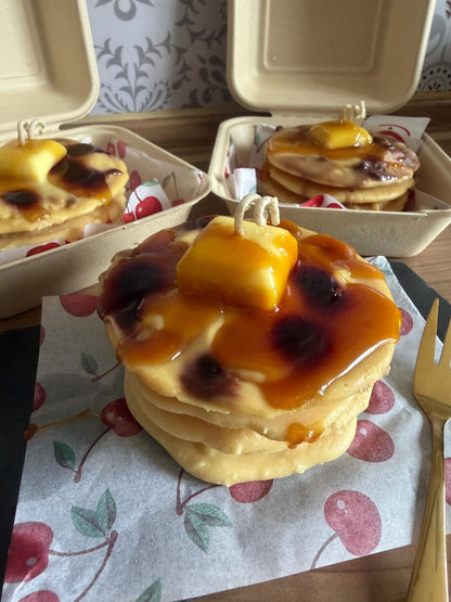 Sojawachs & Gelwachs Pancake Duftkerze | Frühstücks-Dekor