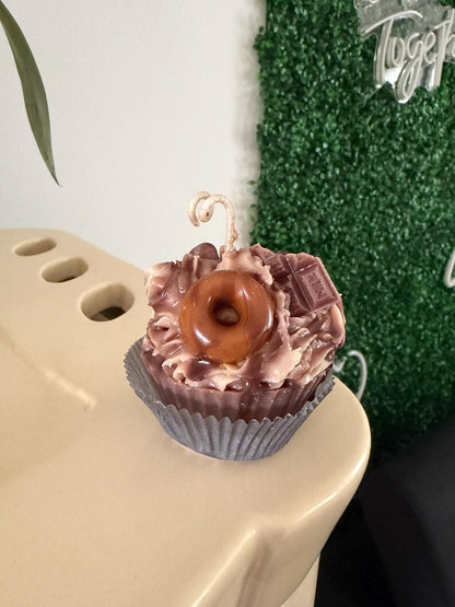 Duftkerze Muffin Kerze Cupcake Stil – Salted Karamell – Deko Kerze aus hochwertigem Wachs
