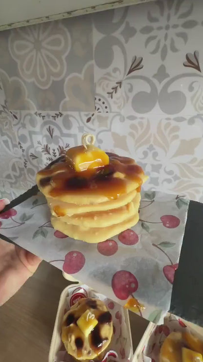 Sojawachs & Gelwachs Pancake Duftkerze | Frühstücks-Dekor